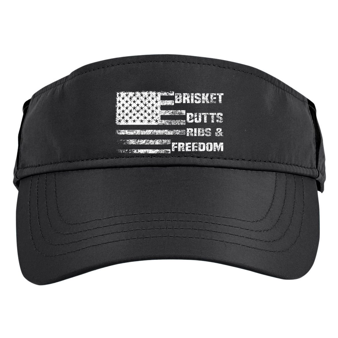 Funny Bbq Brisket Butts Ribs And Freedom Funny Grilling Adult Drive Performance Visor