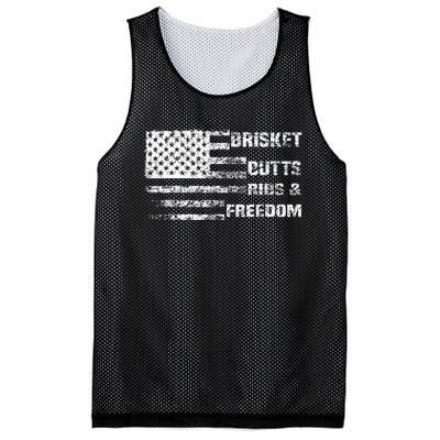 Funny Bbq Brisket Butts Ribs And Freedom Funny Grilling Mesh Reversible Basketball Jersey Tank