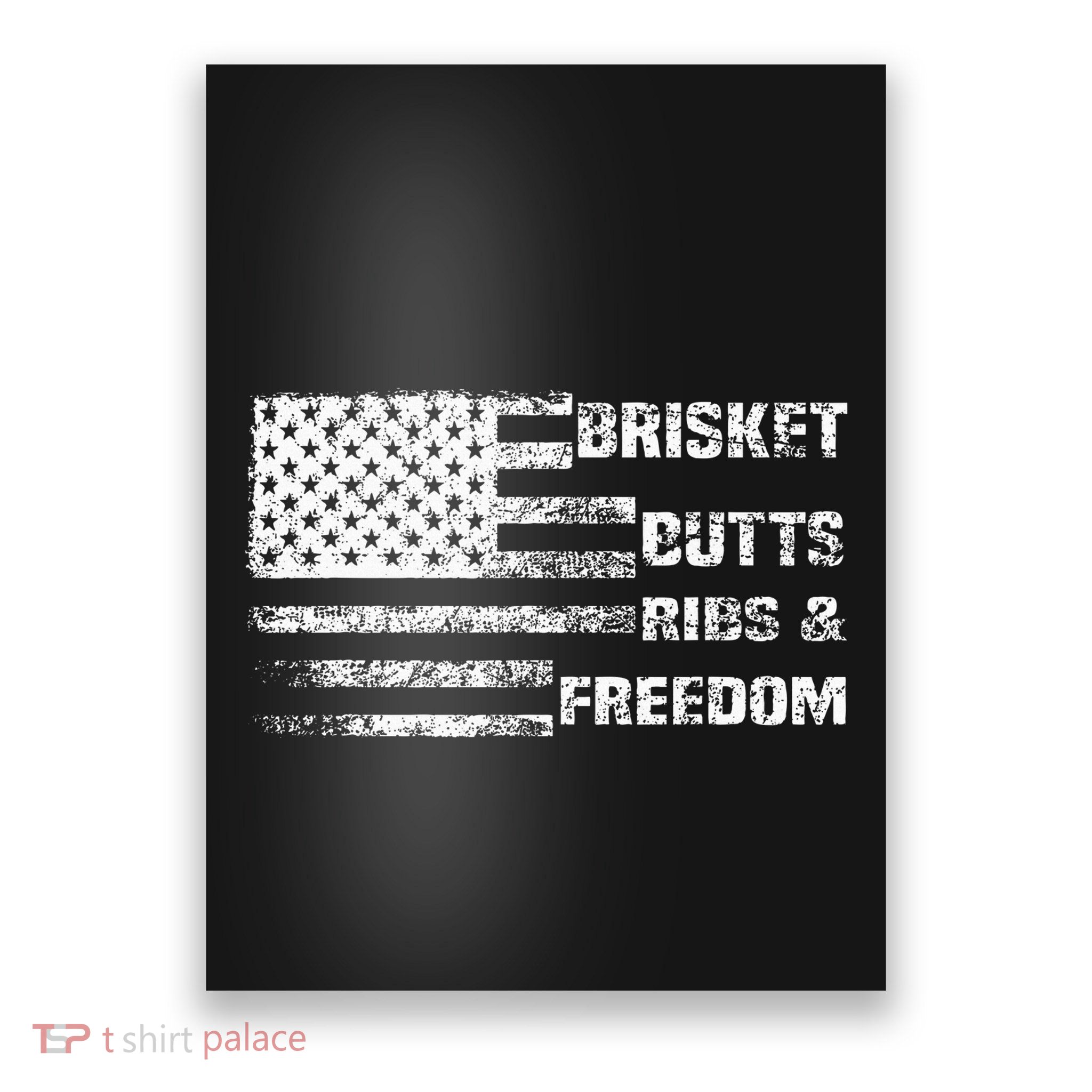 Funny Bbq Brisket Butts Ribs And Freedom Funny Grilling Poster