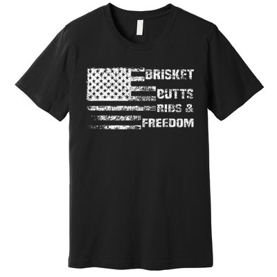 Funny Bbq Brisket Butts Ribs And Freedom Funny Grilling Premium T-Shirt