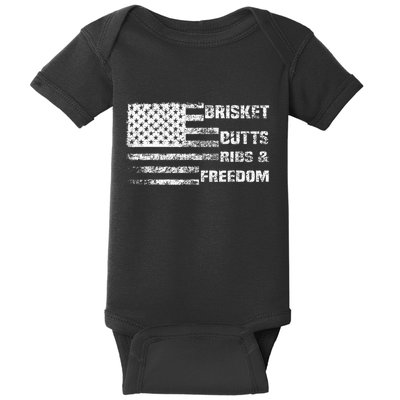 Funny Bbq Brisket Butts Ribs And Freedom Funny Grilling Baby Bodysuit