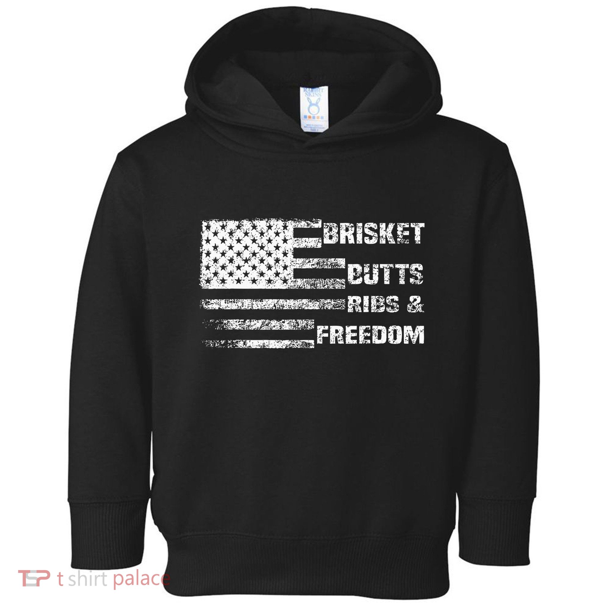 Funny Bbq Brisket Butts Ribs And Freedom Funny Grilling Toddler Hoodie