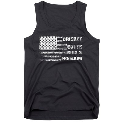 Funny Bbq Brisket Butts Ribs And Freedom Funny Grilling Tank Top