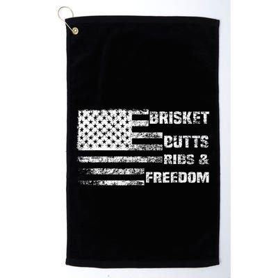 Funny Bbq Brisket Butts Ribs And Freedom Funny Grilling Golf Towel