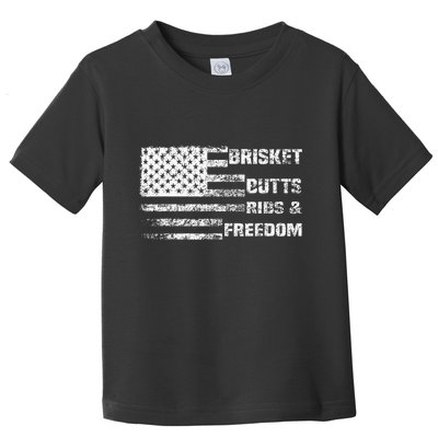 Funny Bbq Brisket Butts Ribs And Freedom Funny Grilling Toddler T-Shirt