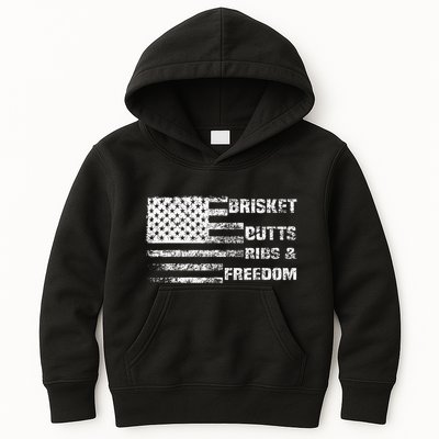 Funny Bbq Brisket Butts Ribs And Freedom Funny Grilling Kids Hoodie