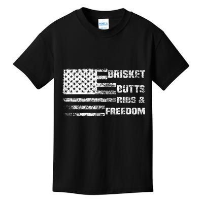 Funny Bbq Brisket Butts Ribs And Freedom Funny Grilling Kids T-Shirt