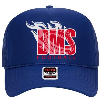 Football Blake Bass Middle Football Is Fire High Crown Mesh Back Trucker Hat