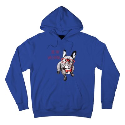 French Bulldog Be My Valentine With Red Glasses Gift Hoodie