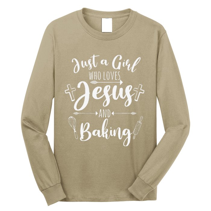 Funny Baking Baker Gift For Cool Jesus Christian Bake Long Sleeve Shirt