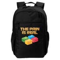 Funny Building Blocks Bricks Builder Pain Is Real Gift Backpack