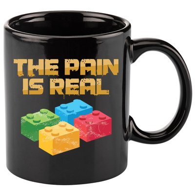 Funny Building Blocks Bricks Builder Pain Is Real Gift 11oz C Handle Ceramic Mug