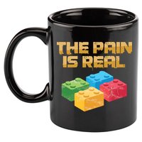Funny Building Blocks Bricks Builder Pain Is Real Gift 11oz C Handle Ceramic Mug