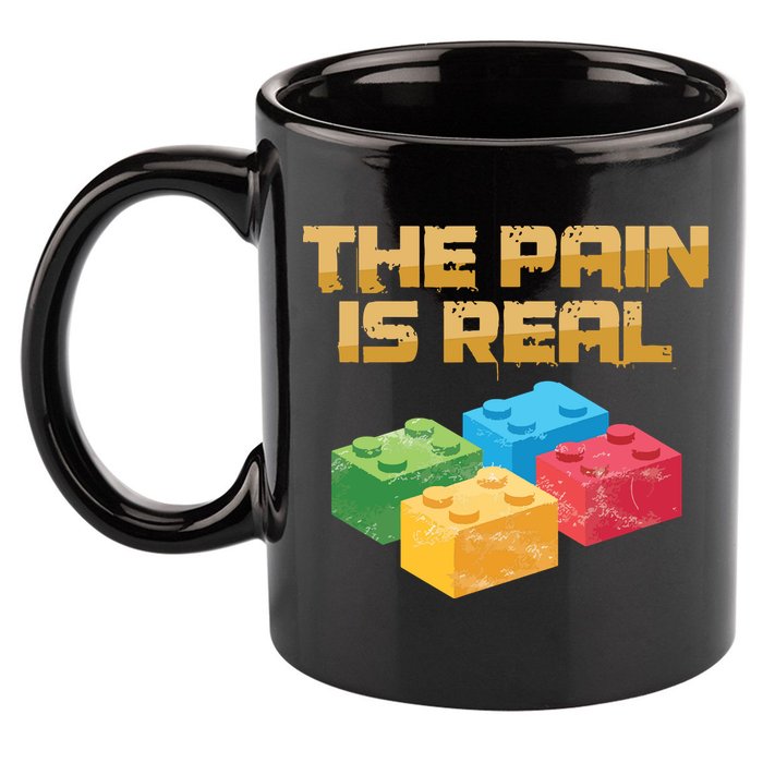 Funny Building Blocks Bricks Builder Pain Is Real Gift 11oz C Handle Ceramic Mug