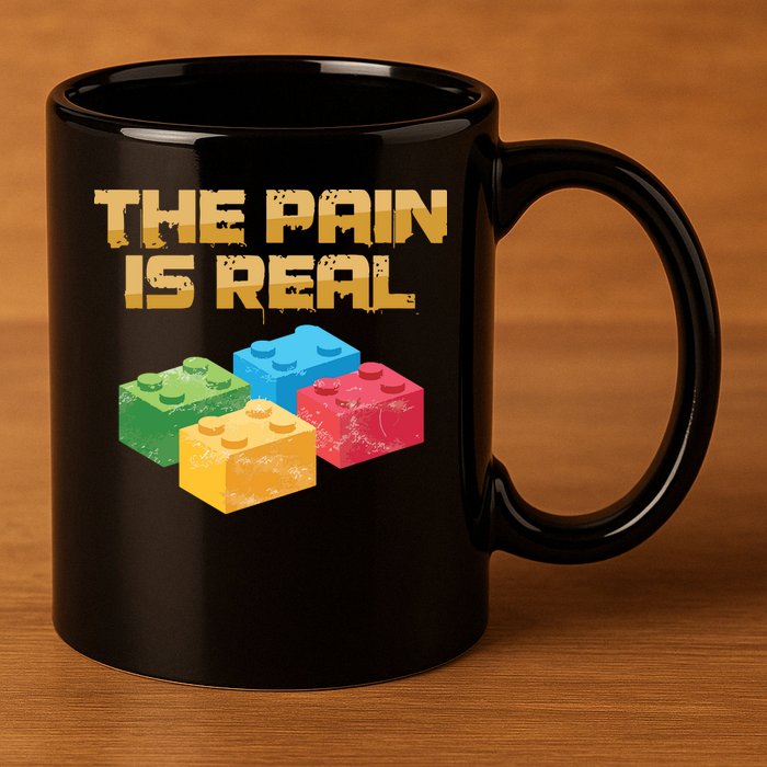 Funny Building Blocks Bricks Builder Pain Is Real Gift 11oz C Handle Ceramic Mug