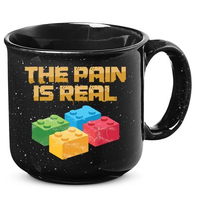 Funny Building Blocks Bricks Builder Pain Is Real Gift 15oz Campfire Ceramic Mug