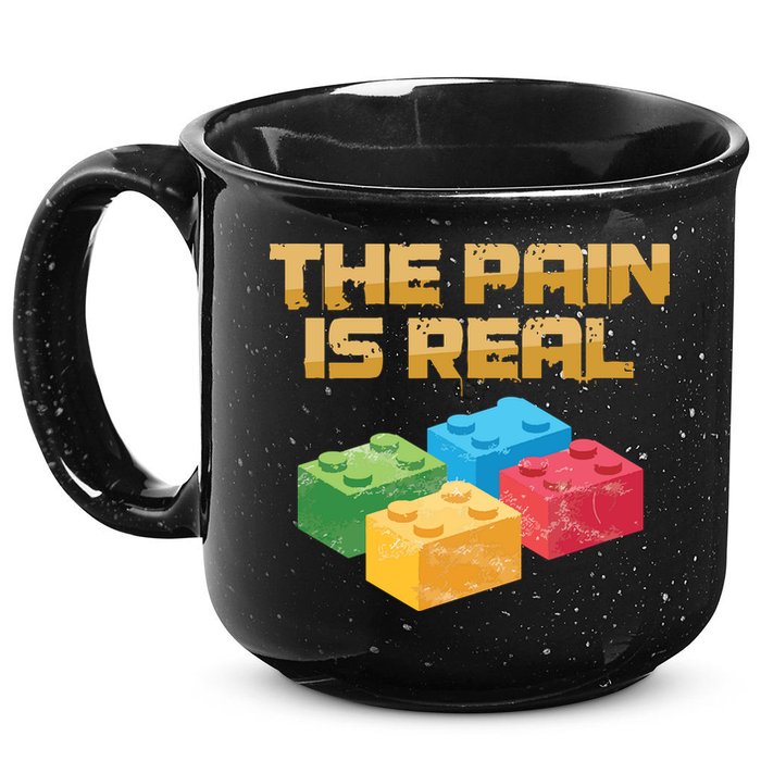 Funny Building Blocks Bricks Builder Pain Is Real Gift 15oz Campfire Ceramic Mug
