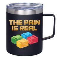 Funny Building Blocks Bricks Builder Pain Is Real Gift 12oz Stainless Steel Coffee Mug