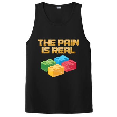 Funny Building Blocks Bricks Builder Pain Is Real Gift PosiCharge Competitor Tank