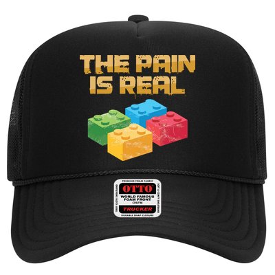 Funny Building Blocks Bricks Builder Pain Is Real Gift Trucker Hat
