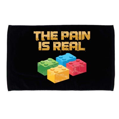 Funny Building Blocks Bricks Builder Pain Is Real Gift Microfiber Hand Towel