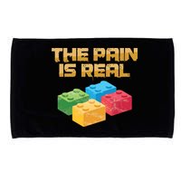 Funny Building Blocks Bricks Builder Pain Is Real Gift Microfiber Hand Towel
