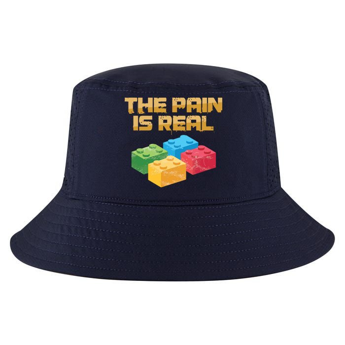 Funny Building Blocks Bricks Builder Pain Is Real Gift Cool Comfort Performance Bucket Hat