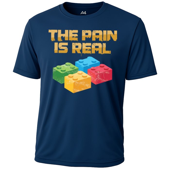 Funny Building Blocks Bricks Builder Pain Is Real Gift Performance Shirt