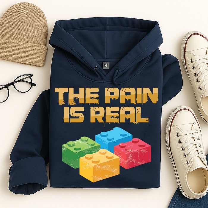 Funny Building Blocks Bricks Builder Pain Is Real Gift Hoodie
