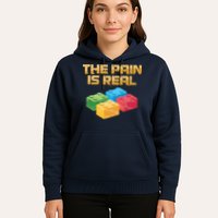 Funny Building Blocks Bricks Builder Pain Is Real Gift Hoodie