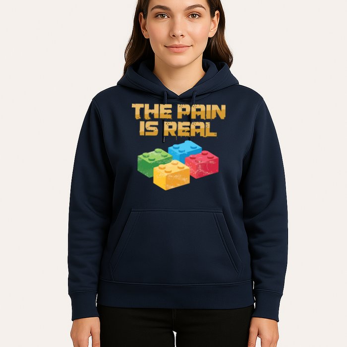 Funny Building Blocks Bricks Builder Pain Is Real Gift Hoodie