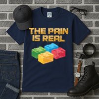 Funny Building Blocks Bricks Builder Pain Is Real Gift Tall T-Shirt