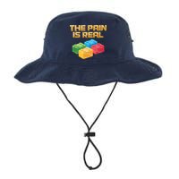 Funny Building Blocks Bricks Builder Pain Is Real Gift Bucket Hat