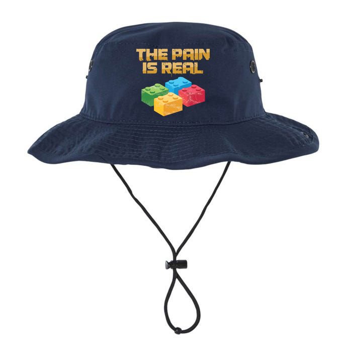 Funny Building Blocks Bricks Builder Pain Is Real Gift Bucket Hat