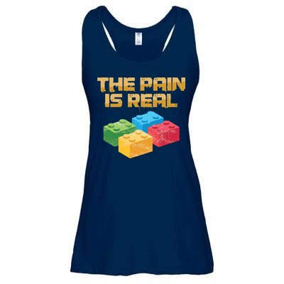 Funny Building Blocks Bricks Builder Pain Is Real Gift Ladies Essential Flowy Tank