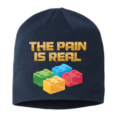 Funny Building Blocks Bricks Builder Pain Is Real Gift Sustainable Beanie