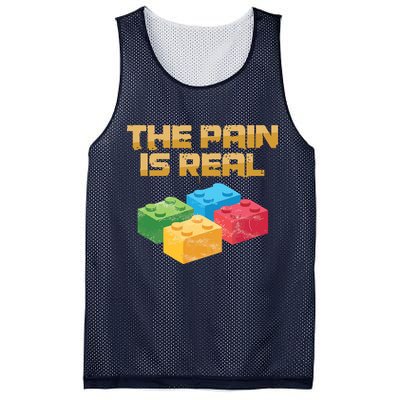 Funny Building Blocks Bricks Builder Pain Is Real Gift Mesh Reversible Basketball Jersey Tank
