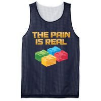 Funny Building Blocks Bricks Builder Pain Is Real Gift Mesh Reversible Basketball Jersey Tank