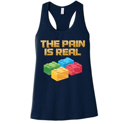 Funny Building Blocks Bricks Builder Pain Is Real Gift Womens Tank Top