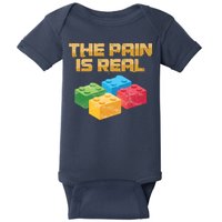 Funny Building Blocks Bricks Builder Pain Is Real Gift Baby Bodysuit