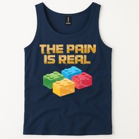 Funny Building Blocks Bricks Builder Pain Is Real Gift Tank Top