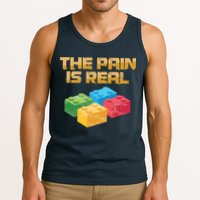 Funny Building Blocks Bricks Builder Pain Is Real Gift Tank Top