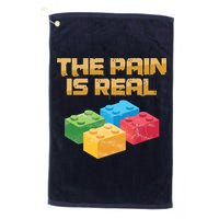 Funny Building Blocks Bricks Builder Pain Is Real Gift Golf Towel