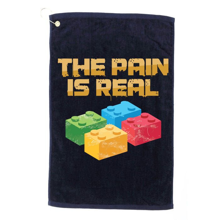 Funny Building Blocks Bricks Builder Pain Is Real Gift Golf Towel