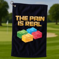 Funny Building Blocks Bricks Builder Pain Is Real Gift Golf Towel