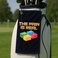 Funny Building Blocks Bricks Builder Pain Is Real Gift Golf Towel