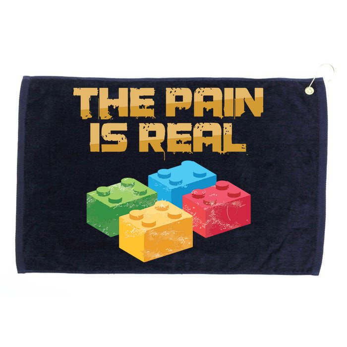 Funny Building Blocks Bricks Builder Pain Is Real Gift Grommeted Golf Towel