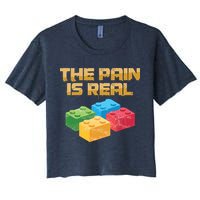 Funny Building Blocks Bricks Builder Pain Is Real Gift Crop Top