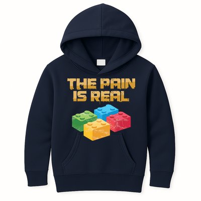 Funny Building Blocks Bricks Builder Pain Is Real Gift Kids Hoodie