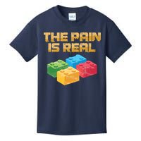 Funny Building Blocks Bricks Builder Pain Is Real Gift Kids T-Shirt